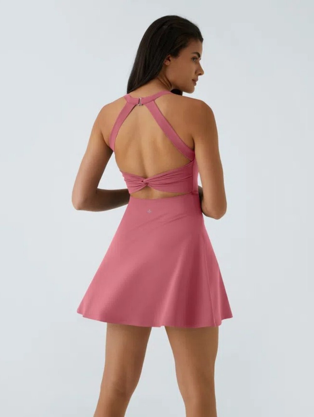 NWT Halara Airy Backless Twist Active Dress In Begonia Rose Easy Peezy Longer - Picture 4 of 12